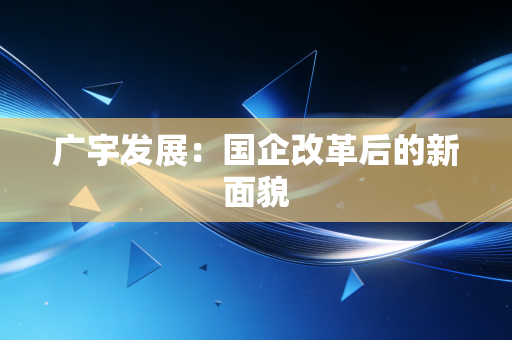 广宇发展：国企改革后的新面貌