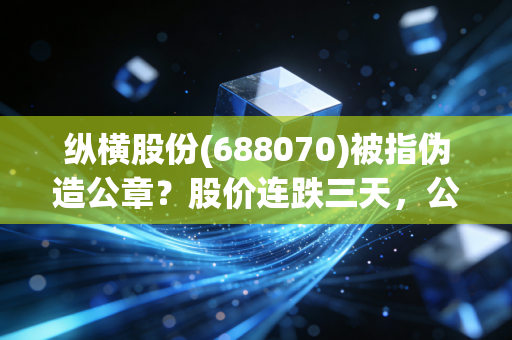 纵横股份(688070)被指伪造公章？股价连跌三天，公司公开反击
