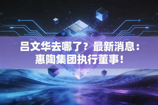吕文华去哪了？最新消息：惠陶集团执行董事！