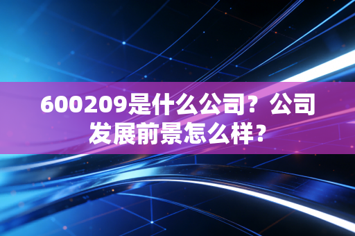600209是什么公司?公司发展前景怎么样?