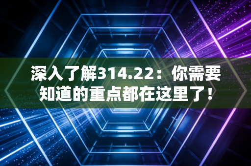 深入了解314.22：你需要知道的重点都在这里了！