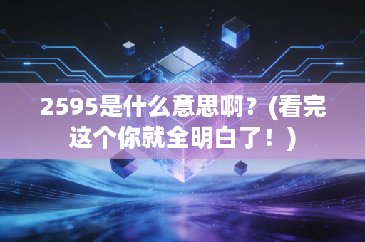 2595是什么意思啊？(看完这个你就全明白了！)