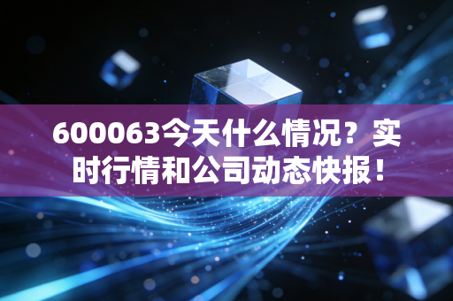600063今天什么情况？实时行情和公司动态快报！
