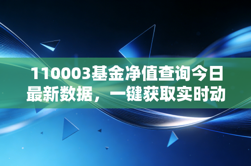 110003基金净值查询今日最新数据，一键获取实时动态！