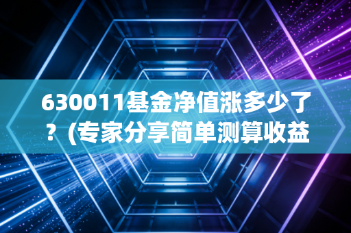 630011基金净值涨多少了？(专家分享简单测算收益技巧)