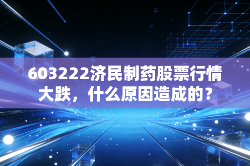 603222济民制药股票行情大跌，什么原因造成的？