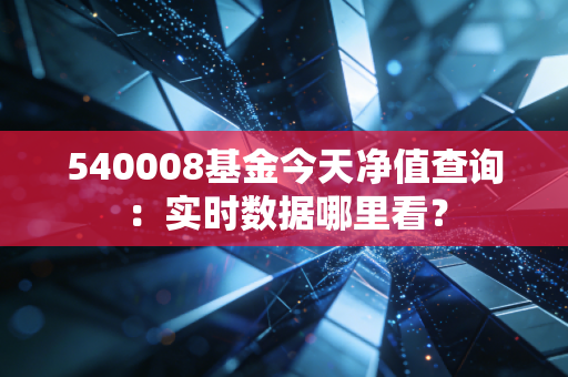 540008基金今天净值查询：实时数据哪里看？