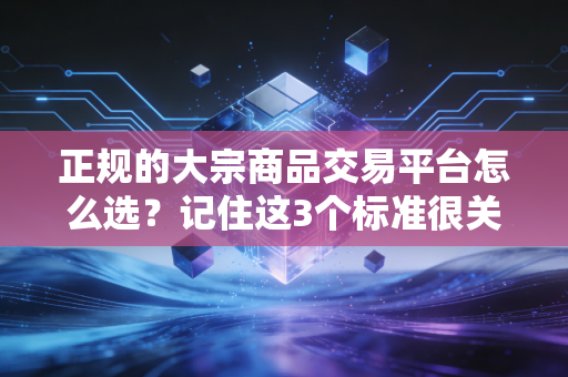 正规的大宗商品交易平台怎么选？记住这3个标准很关键！