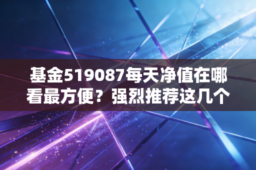 基金519087每天净值在哪看最方便？强烈推荐这几个平台