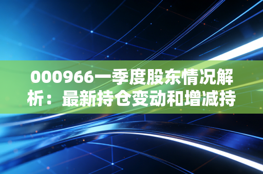 000966一季度股东情况解析：最新持仓变动和增减持分析