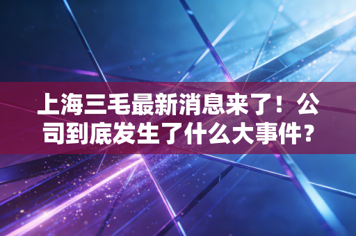上海三毛最新消息来了！公司到底发生了什么大事件？