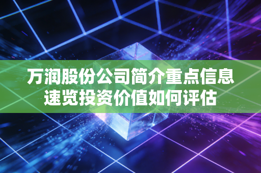 万润股份公司简介重点信息速览投资价值如何评估