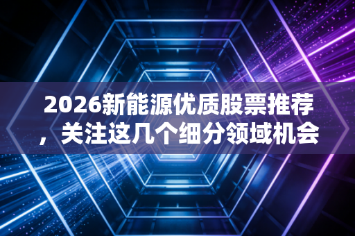 2026新能源优质股票推荐,关注这几个细分领域机会多!