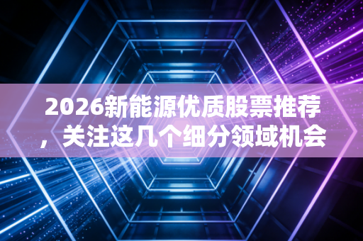 2026新能源优质股票推荐，关注这几个细分领域机会多！