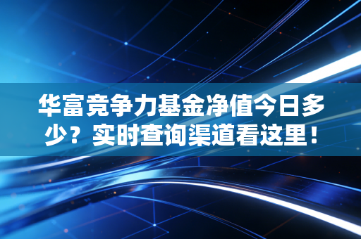 华富竞争力基金净值今日多少？实时查询渠道看这里！