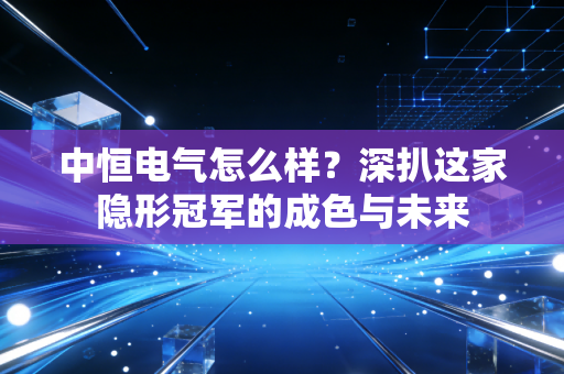 中恒电气怎么样?深扒这家隐形冠军的成色与未来
