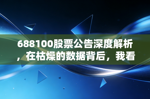 688100股票公告深度解析，在枯燥的数据背后，我看到了一只隐形冠军的野心