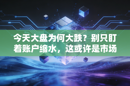 今天大盘为何大跌?别只盯着账户缩水,这或许是市场给你的一次冷静期