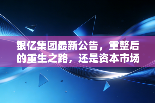 银亿集团最新公告,重整后的重生之路,还是资本市场的又一次幻象?