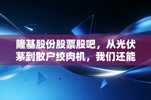 隆基股份股票股吧，从光伏茅到散户绞肉机，我们还能熬过这个冬天吗？