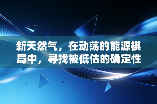 新天然气，在动荡的能源棋局中，寻找被低估的确定性
