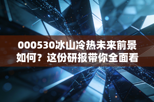 000530冰山冷热未来前景如何?这份研报带你全面看懂!