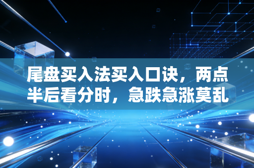 尾盘买入法买入口诀,两点半后看分时,急跌急涨莫乱追,红盘缩量是良机,次日冲高好撤退