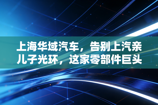 上海华域汽车,告别上汽亲儿子光环,这家零部件巨头能否在新能源乱世中杀出重围?