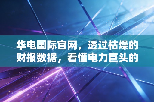 华电国际官网，透过枯燥的财报数据，看懂电力巨头的冷暖与钱途