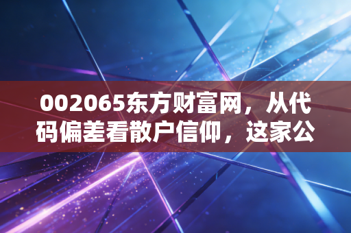002065东方财富网，从代码偏差看散户信仰，这家公司凭什么成为牛市旗手？