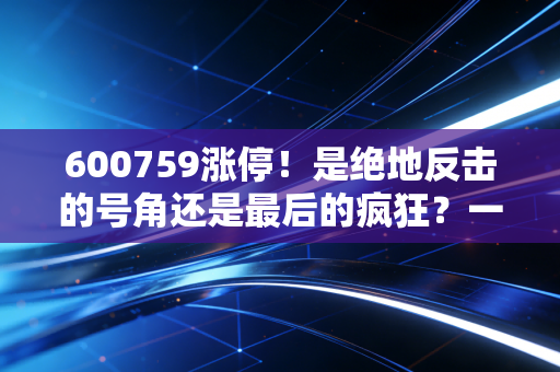 600759涨停！是绝地反击的号角还是最后的疯狂？一位老股民的深度复盘