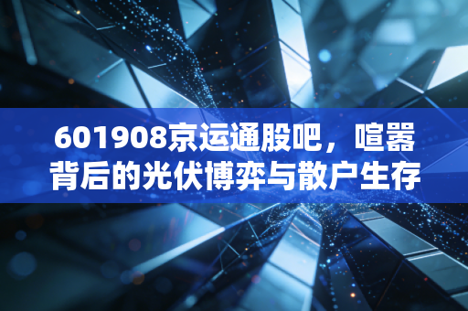 601908京运通股吧,喧嚣背后的光伏博弈与散户生存实录