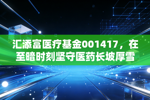 汇添富医疗基金001417,在至暗时刻坚守医药长坡厚雪,我们该如何熬过这漫长的寒冬?
