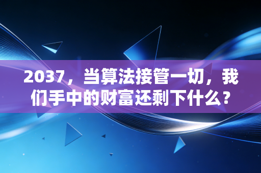 2037，当算法接管一切，我们手中的财富还剩下什么？