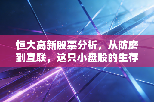 恒大高新股票分析,从防磨到互联,这只小盘股的生存之道与投资陷阱