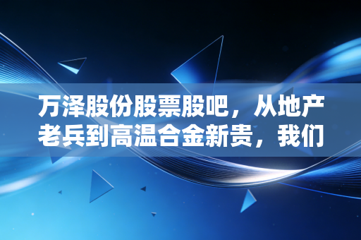 万泽股份股票股吧，从地产老兵到高温合金新贵，我们在赌国运还是接飞刀？