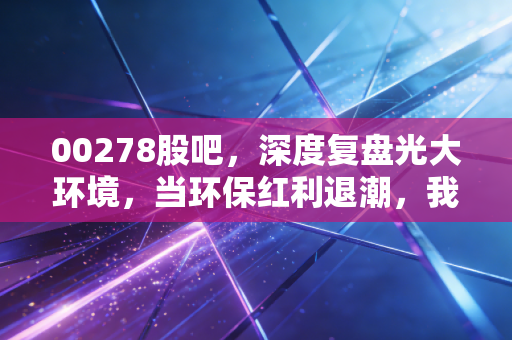 00278股吧,深度复盘光大环境,当环保红利退潮,我们该何去何从?