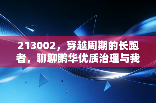 213002，穿越周期的长跑者，聊聊鹏华优质治理与我们的投资定力