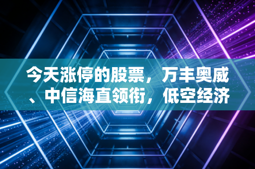 今天涨停的股票,万丰奥威、中信海直领衔,低空经济是未来的天空还是现在的泡沫?