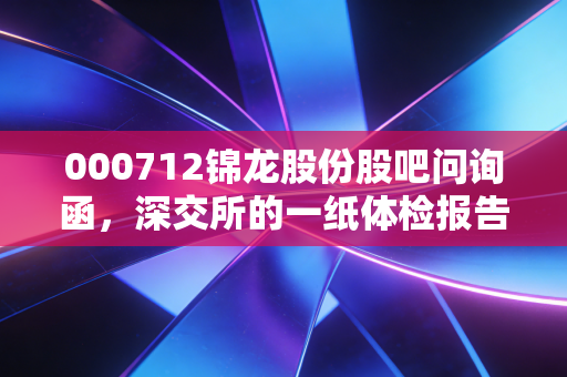 000712锦龙股份股吧问询函，深交所的一纸体检报告，能否揭开这家券商股的生存迷局？