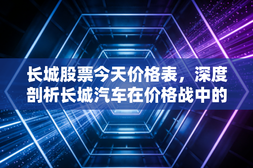 长城股票今天价格表，深度剖析长城汽车在价格战中的突围与隐忧