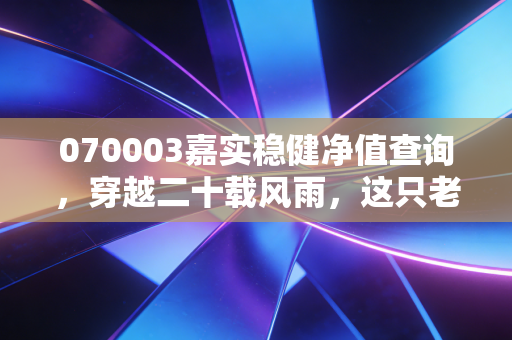 070003嘉实稳健净值查询,穿越二十载风雨,这只老牌基金还能否成为你的稳健底仓?