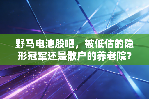 野马电池股吧，被低估的隐形冠军还是散户的养老院？深度聊聊这只股