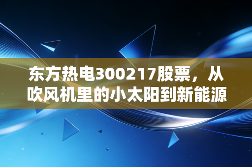 东方热电300217股票，从吹风机里的小太阳到新能源车的心脏，这只隐形冠军到底能走多远？
