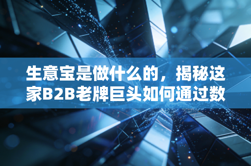 生意宝是做什么的，揭秘这家B2B老牌巨头如何通过数据+金融重塑中小企业生意经
