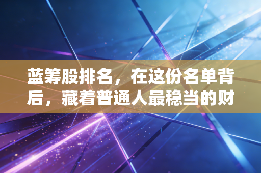 蓝筹股排名，在这份名单背后，藏着普通人最稳当的财富密码