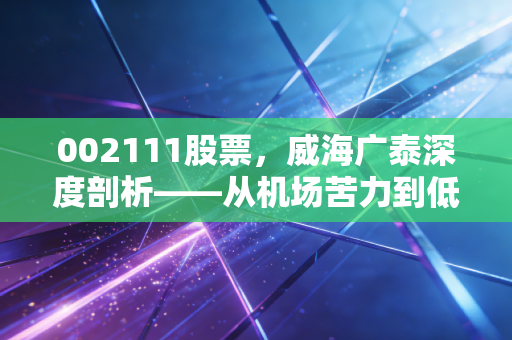 002111股票,威海广泰深度剖析——从机场苦力到低空经济弄潮儿,这杯酒值得细品吗?