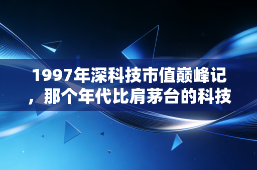 1997年深科技市值巅峰记，那个年代比肩茅台的科技之王，教会了我们什么？