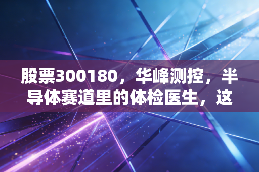 股票300180，华峰测控，半导体赛道里的体检医生，这波国产替代的红利还能吃多久？