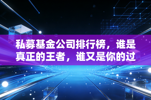私募基金公司排行榜,谁是真正的王者,谁又是你的过客?